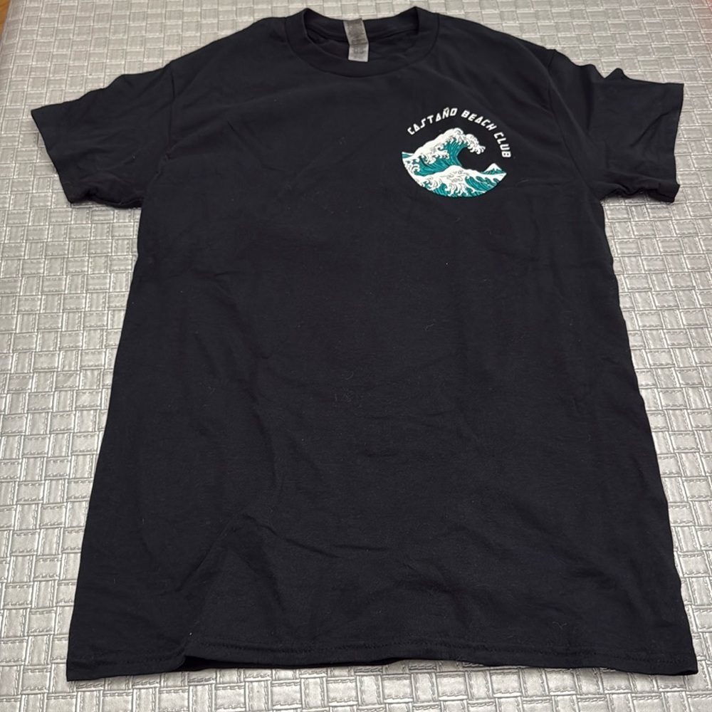 Castano Beach Club Graphic Tee Black Ocean Wave Logo TShirt Small 20232024